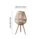 Handgevlochten Rotan Lantaarn met Kaarsenhouder – Los Decoratiestuk voor Woonkamer, Balkon of Horeca