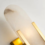 Moderne Marmor Wandlamp met Gouden Details – Luxe Verlichting