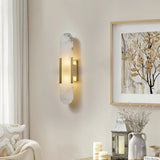 Moderne Marmor Wandlamp met Gouden Details – Luxe Verlichting