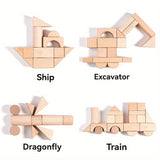 Natuurlijke Houten Bouwblokken Set - Voor Creatief Spel en Educatie