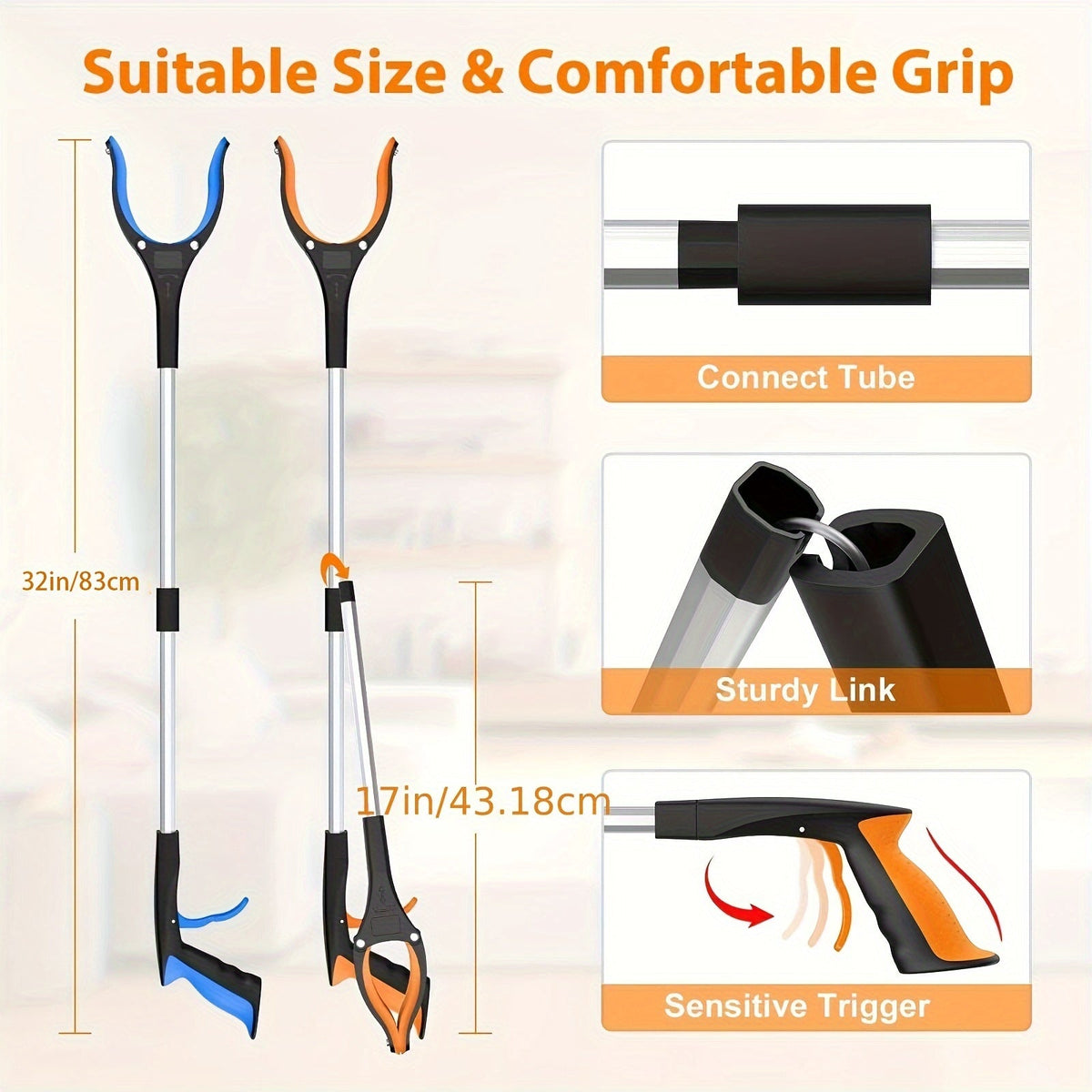Comfort Grip Grijper met Rotatie – Licht en Handig voor Moeiteloos Bereiken