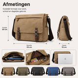 Heren Canvas Robuuste Schoudertas met Verstelbare Band