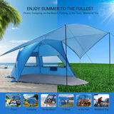 BreezeShield Strandtent – Lichtgewicht en Ruimtelijk voor 4-6 Personen