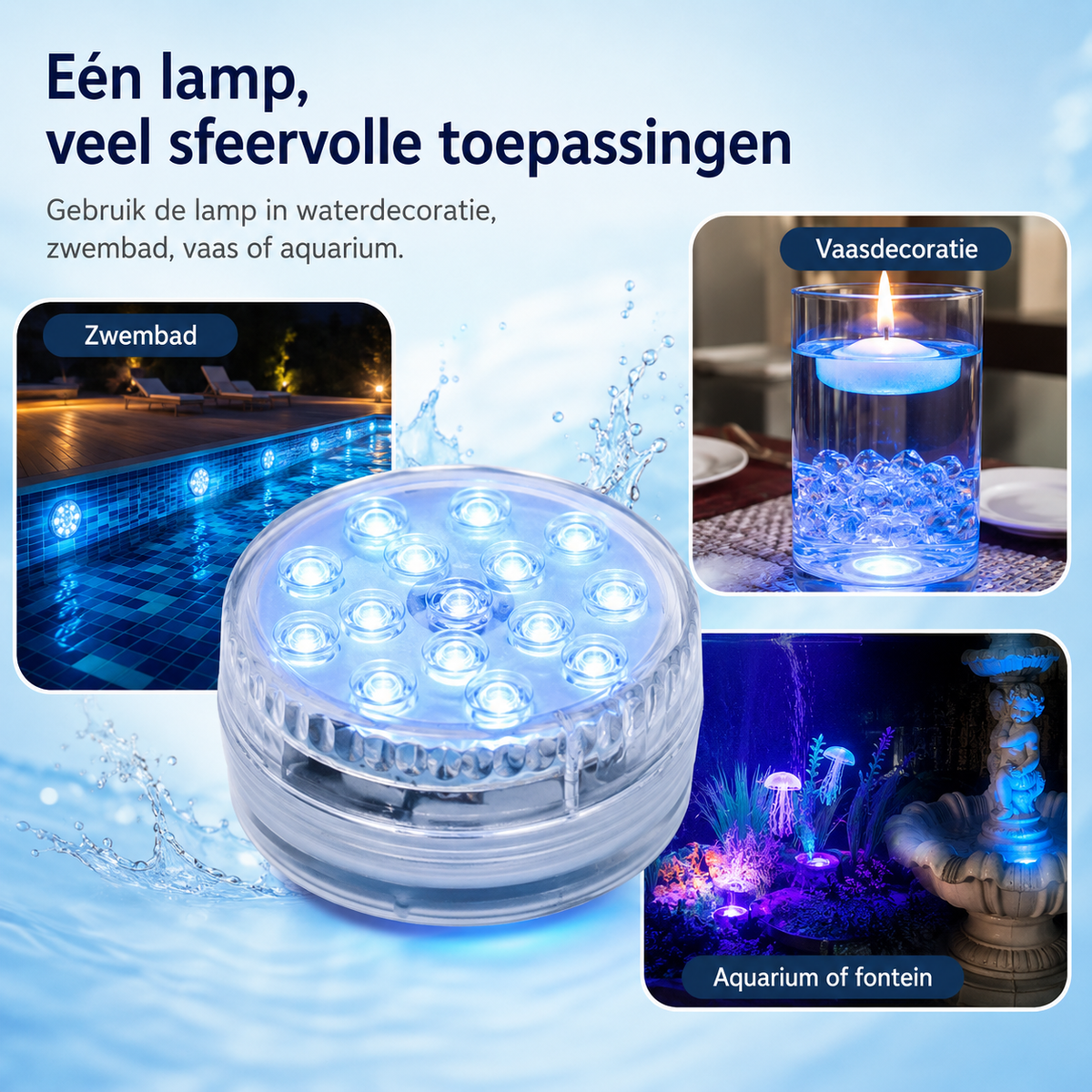 Waterdichte LED Onderwaterlamp met Afstandsbediening - GlowRipple