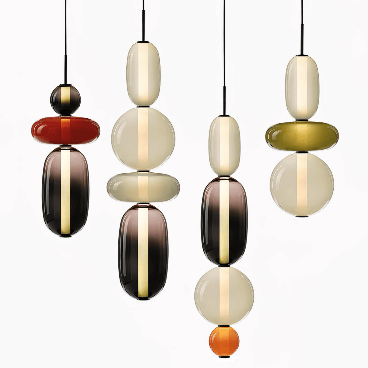 Moderne Hanglamp met Gekleurd Glas