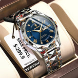 Waterdichte luxe herenarmbandhorloge van topmerk met lichtfunctie