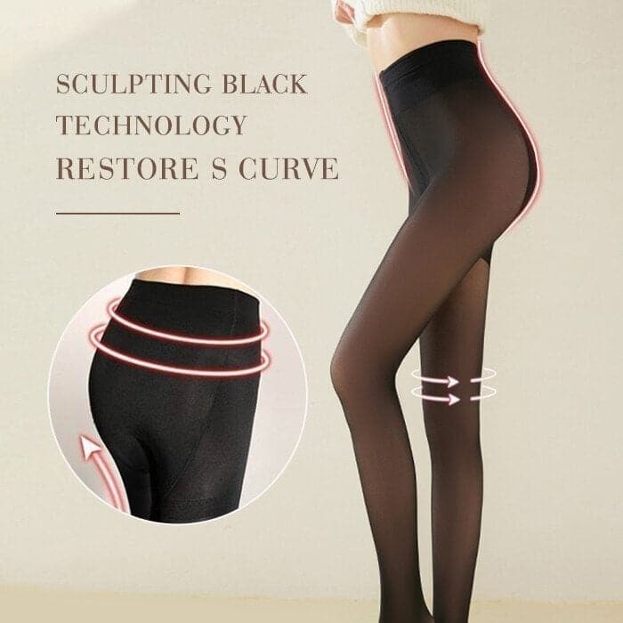 Lunava | Fleece Panty Fake Doorschijnend | Warme Winterpanty met Huideffect en Thermovoering