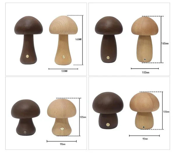 Houten Paddenstoel LED Nachtlamp - GlowShroom