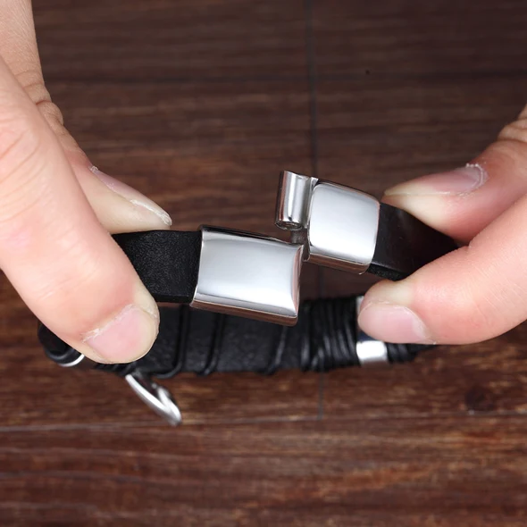 Infinity-Armband | Leer-Knoop-Armband