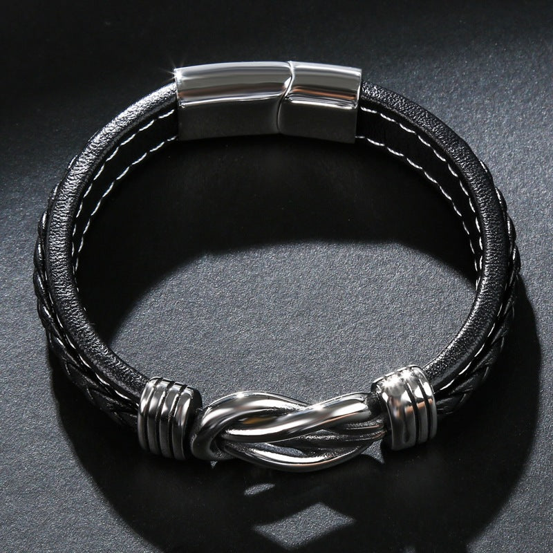 Infinity-Armband | Leer-Knoop-Armband