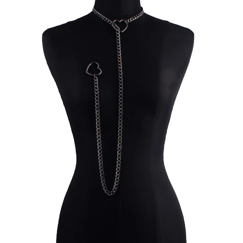 Hart Slot Ketting Stellen Choker | 14K Verguld