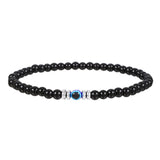 Herenarmband van 4 mm natuursteen met Boze-Ogen-kraal – Thor