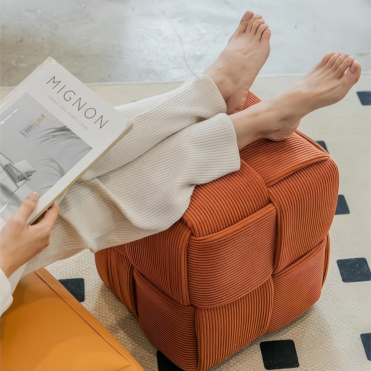 CordyCube Ottoman – Chic Ontwerp en Comfort in Één