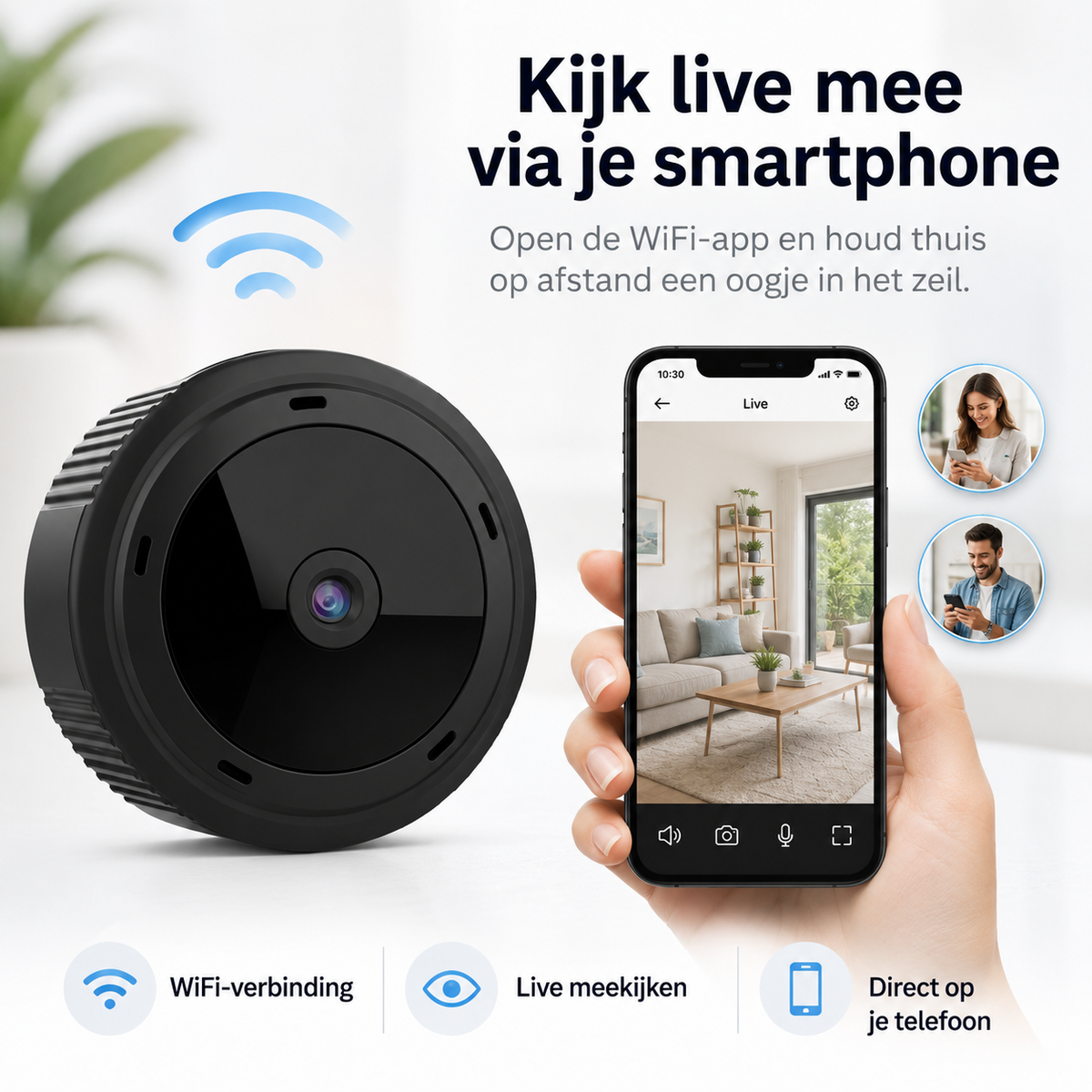 Mini WiFi Camera 1080P HD IR Nachtzicht Beveiligingscamera Babyfoon