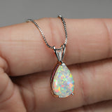 Minimalistische Druppel-Opal-Hanger-Halsketting – Selina