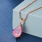 Minimalistische Druppel-Opal-Hanger-Halsketting – Selina