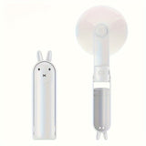 Mini Handheld Ventilator – 2-in-1 USB Oplaadbare Fan met Schattige Konijnvorm voor Reizen en Zomer