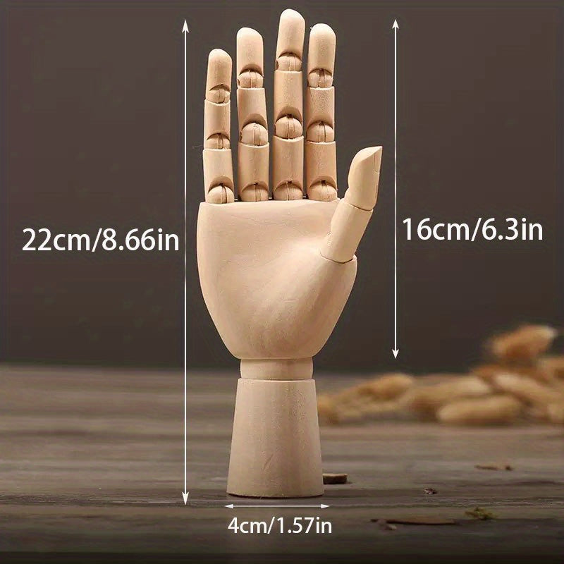 Nordic Creatief Houten Handmodel – Beweegbaar en Sfeervol Deco Object