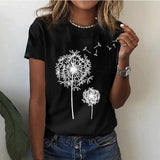 Zomer T-shirt Dames | Korte Mouw | Ronde Hals