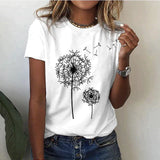 Zomer T-shirt Dames | Korte Mouw | Ronde Hals