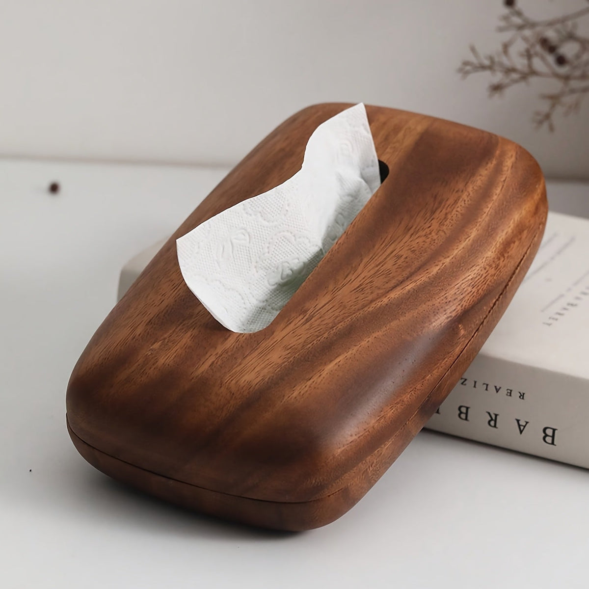 Walnoten Tissuebox Houder – Elegant en Functioneel Design