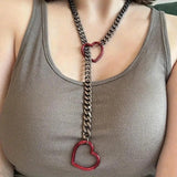 Hart Slot Ketting Stellen Choker | 14K Verguld