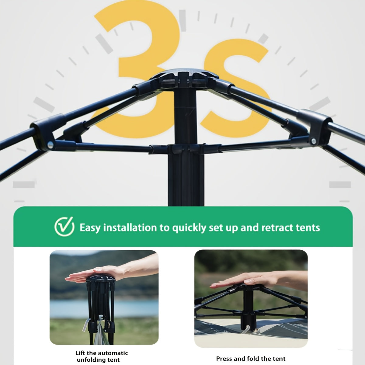 QuickCamp Opklapbare Tent – Comfort en Bescherming voor Elke Outdoor Trip