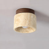 Rustieke Travertin Plafondlamp – TravaGlow