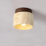 Rustieke Travertin Plafondlamp – TravaGlow