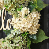 Groene Hortensia Krans Met Hallo Bord