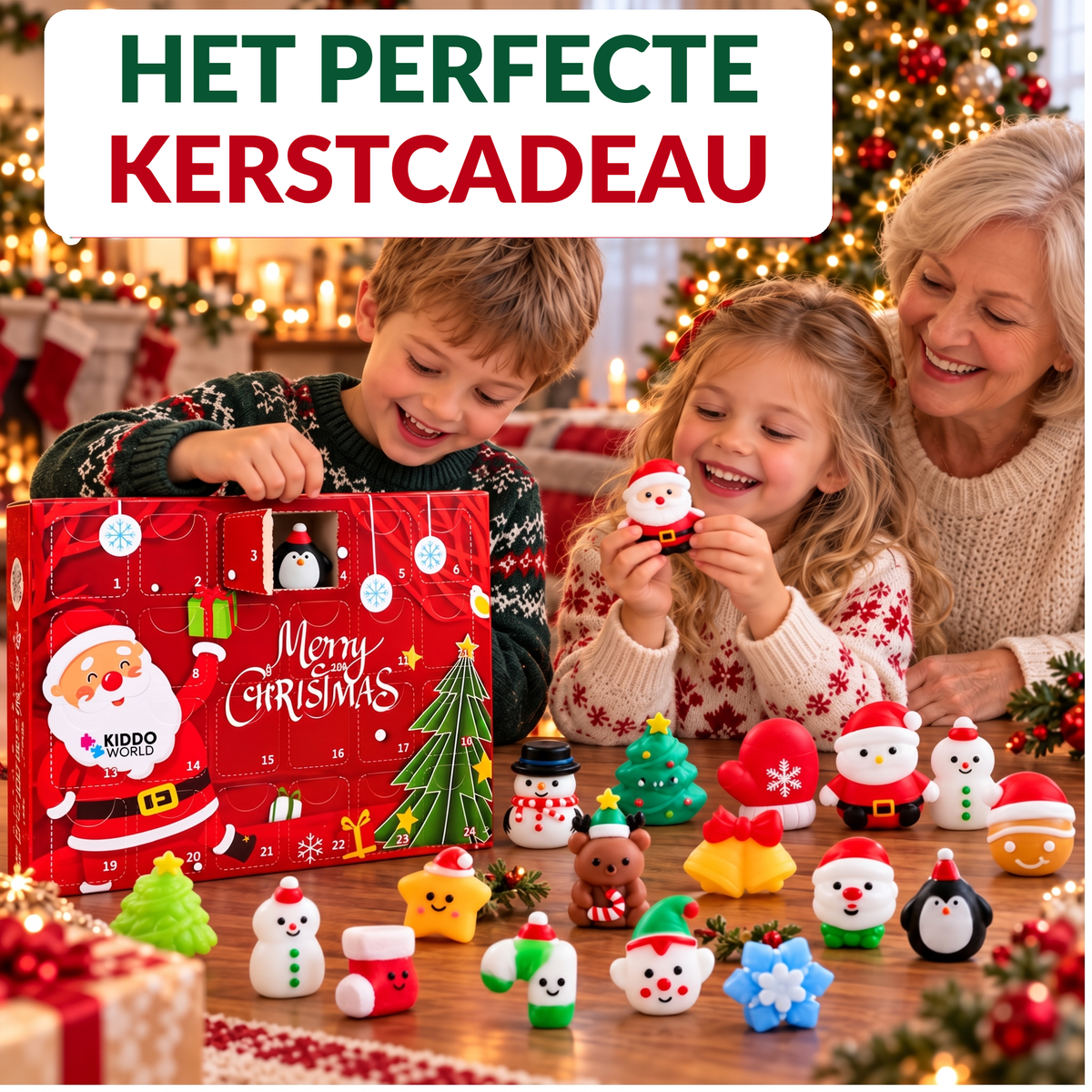 Kerst Squishy Adventskalender – 24 mysterieuze squishy speeltjes (3+ jaar)
