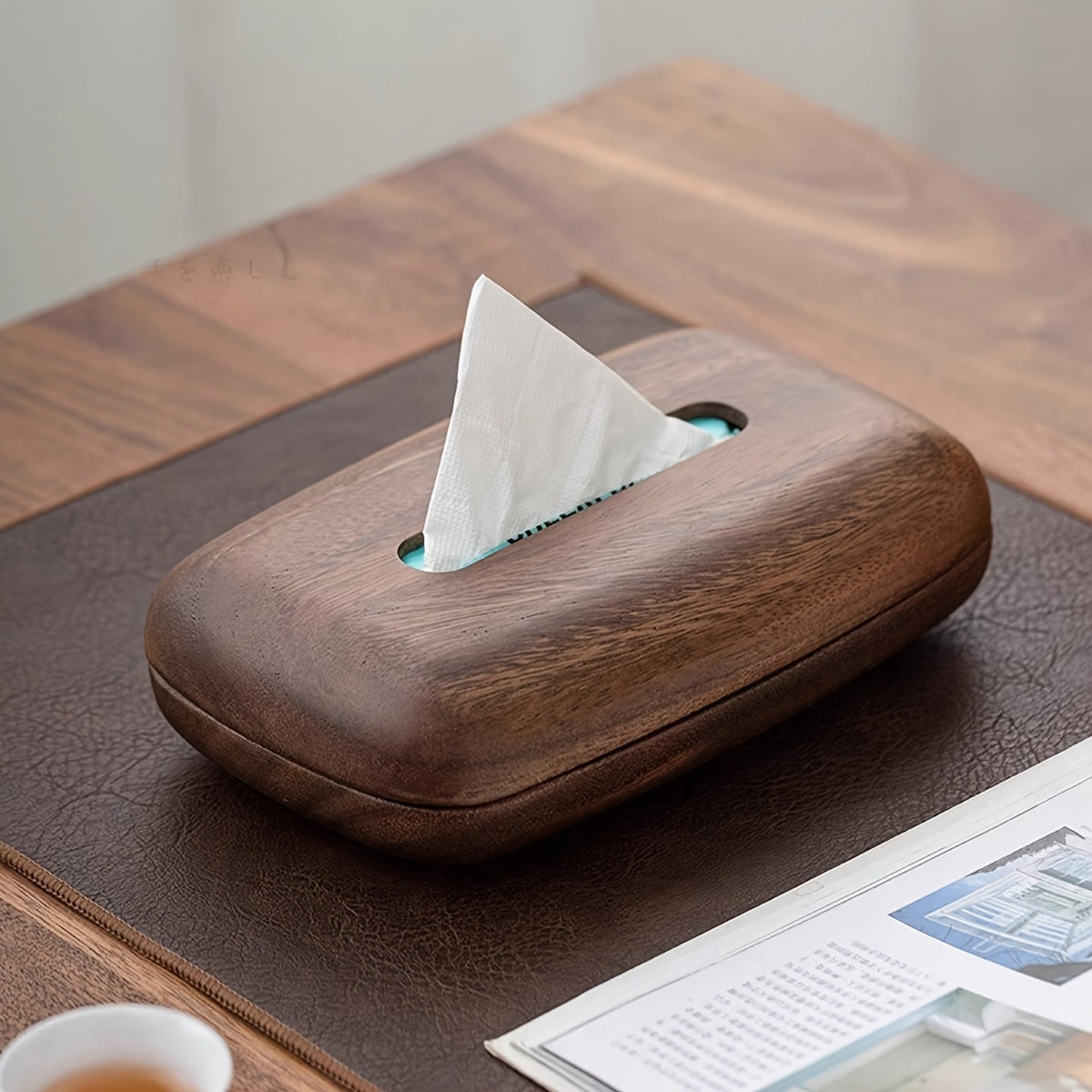 Walnoten Tissuebox Houder – Elegant en Functioneel Design