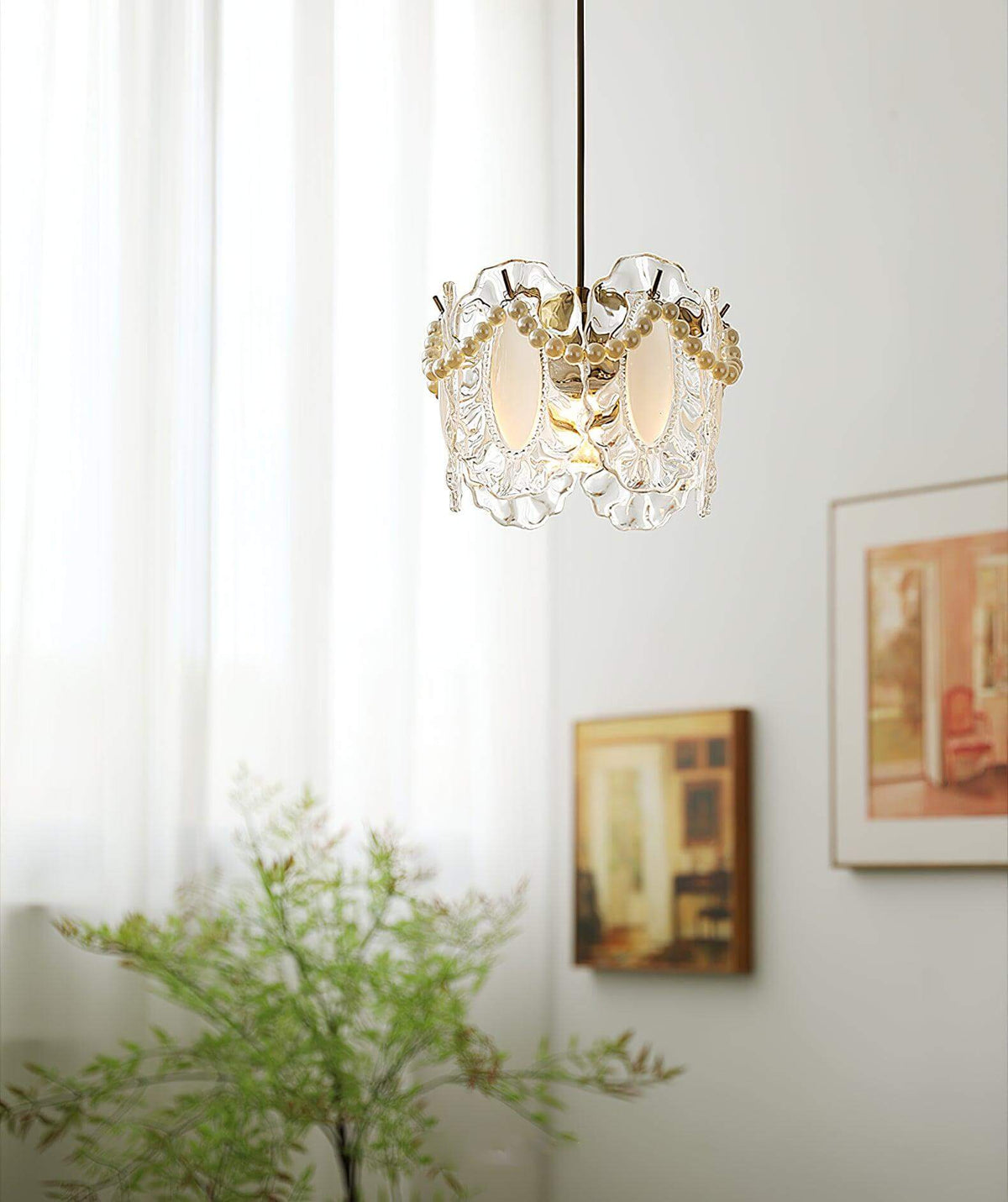 Bloemen Glas Hanglamp - Elegant Design