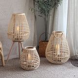 Handgevlochten Rotan Lantaarn met Kaarsenhouder – Los Decoratiestuk voor Woonkamer, Balkon of Horeca