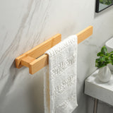 Moderne Houten Handdoekhouder – Elegante Wandmontage zonder Gereedschap
