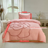 Tufted Beddengoed Set – Bedsprei en Kussenhoezen met Grote Bloemdesign