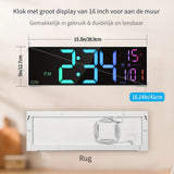 LumiWall Digitale Wandklok – Groot, Kleurijk en Makkelijk Afleesbaar