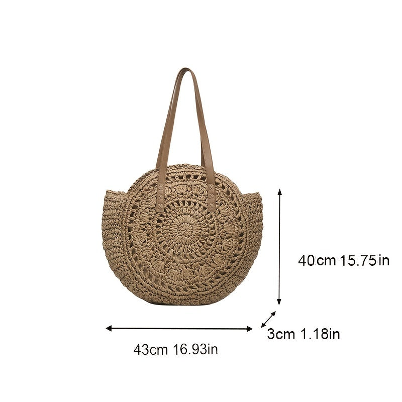 SunWave Ronde Stro Schoudertas – Casual en Luchtig