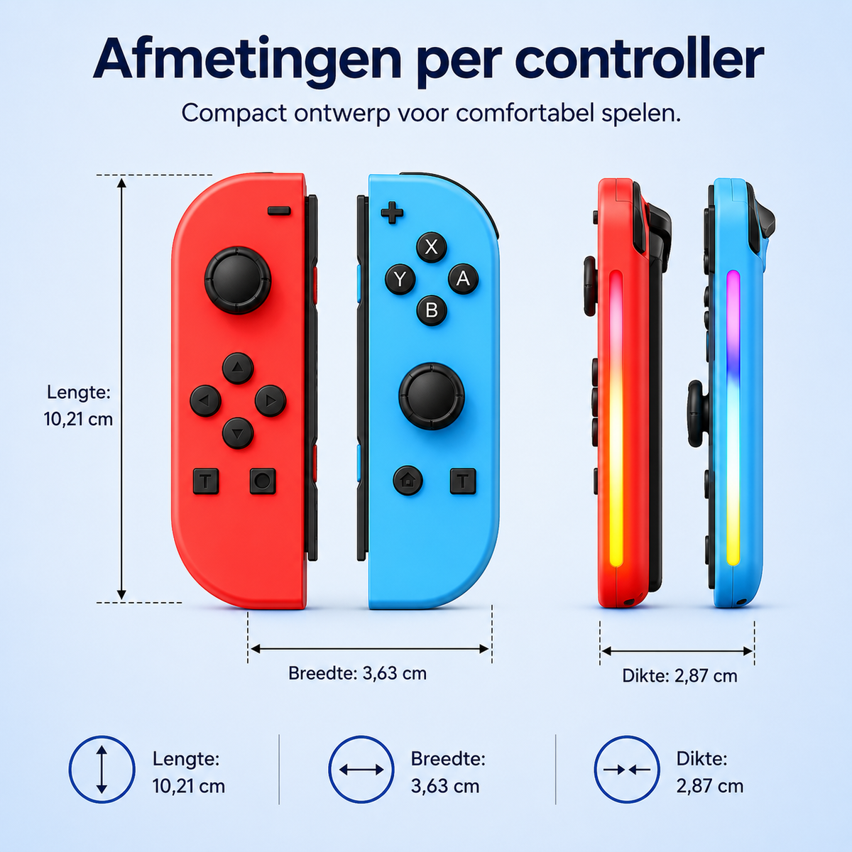 Draadloze Bluetooth LED Joystick voor Hybride console – Controllers in Unieke Kleuren