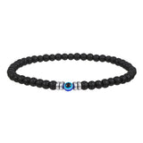 Herenarmband van 4 mm natuursteen met Boze-Ogen-kraal – Thor