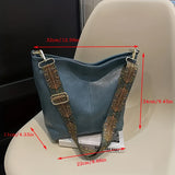 Brede Geometrische Tas – Grote Capaciteit Crossbody met Retro Vibe