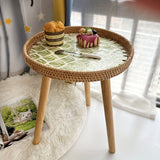 Scandinavische Rattan-Bijzettafel - Elin