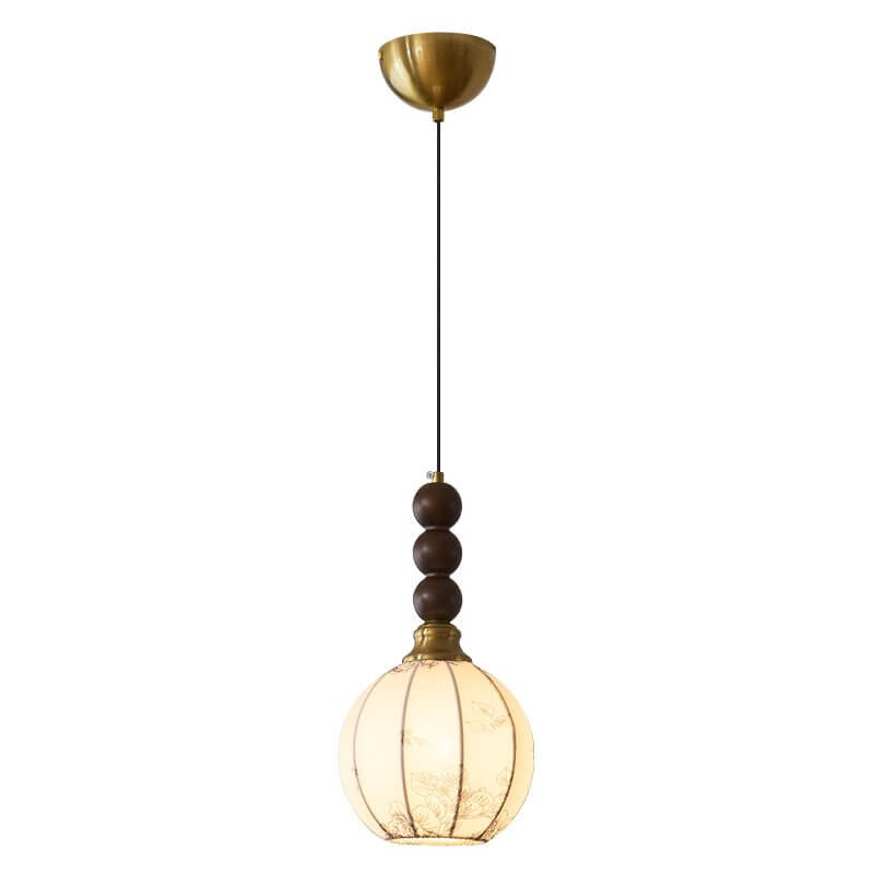 Hanglamp met Glas - Hout & Metaal