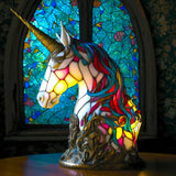 Vibrante Glas-in-lood Dierlampen – Artistieke Tafeldecoratie