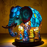Vibrante Glas-in-lood Dierlampen – Artistieke Tafeldecoratie
