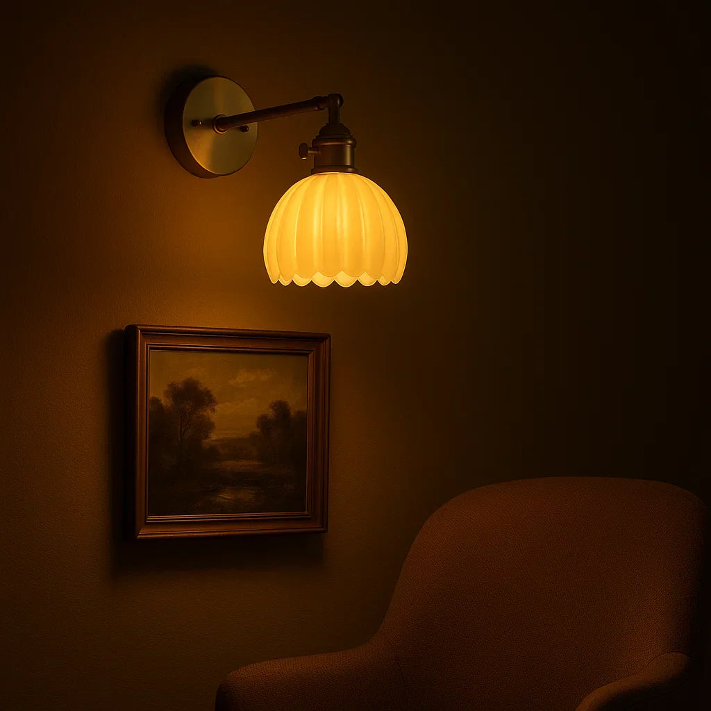 Retro Wandlamp | Glazen Tulpenontwerp | Elegante Verlichting