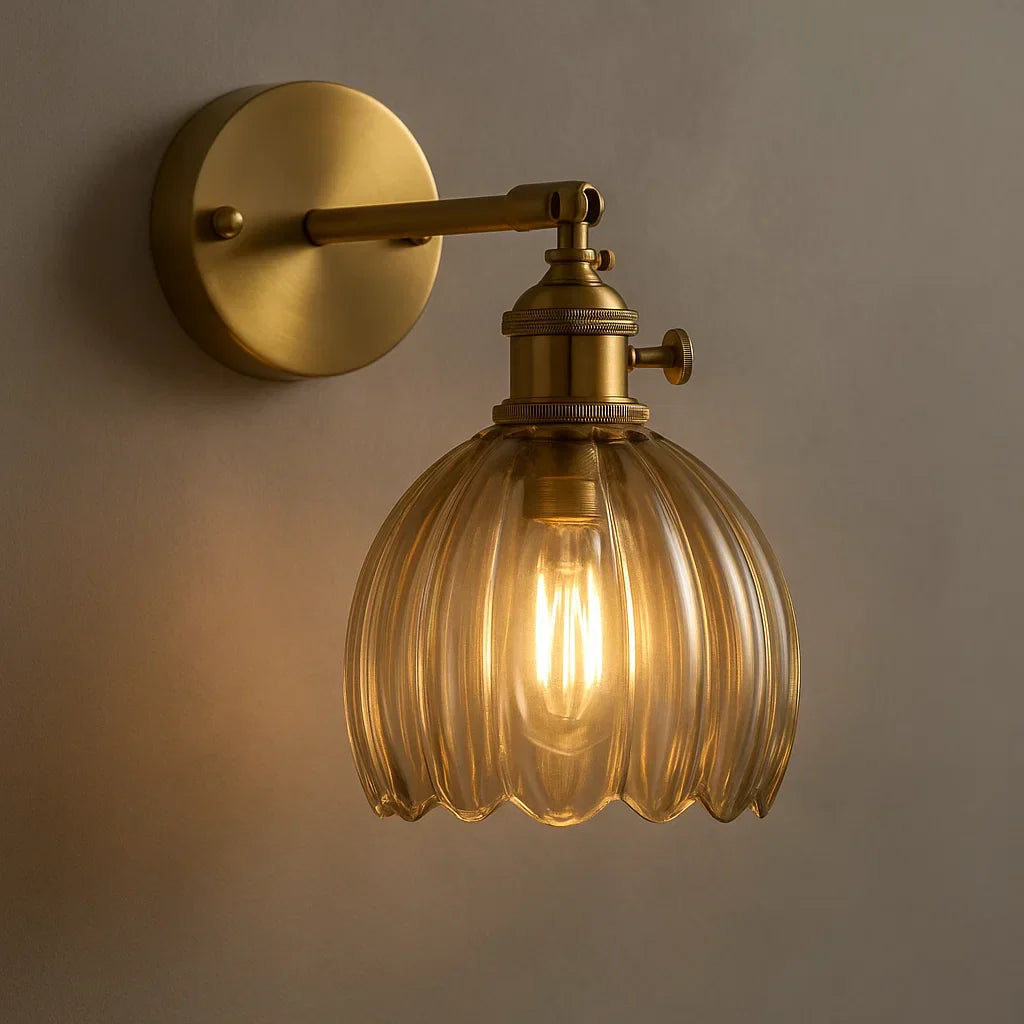 Retro Wandlamp | Glazen Tulpenontwerp | Elegante Verlichting