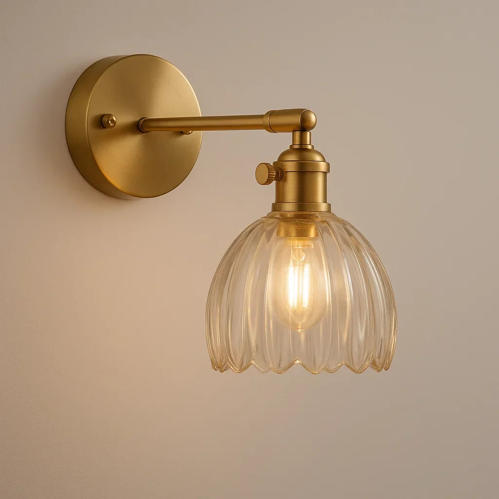 Retro Wandlamp | Glazen Tulpenontwerp | Elegante Verlichting