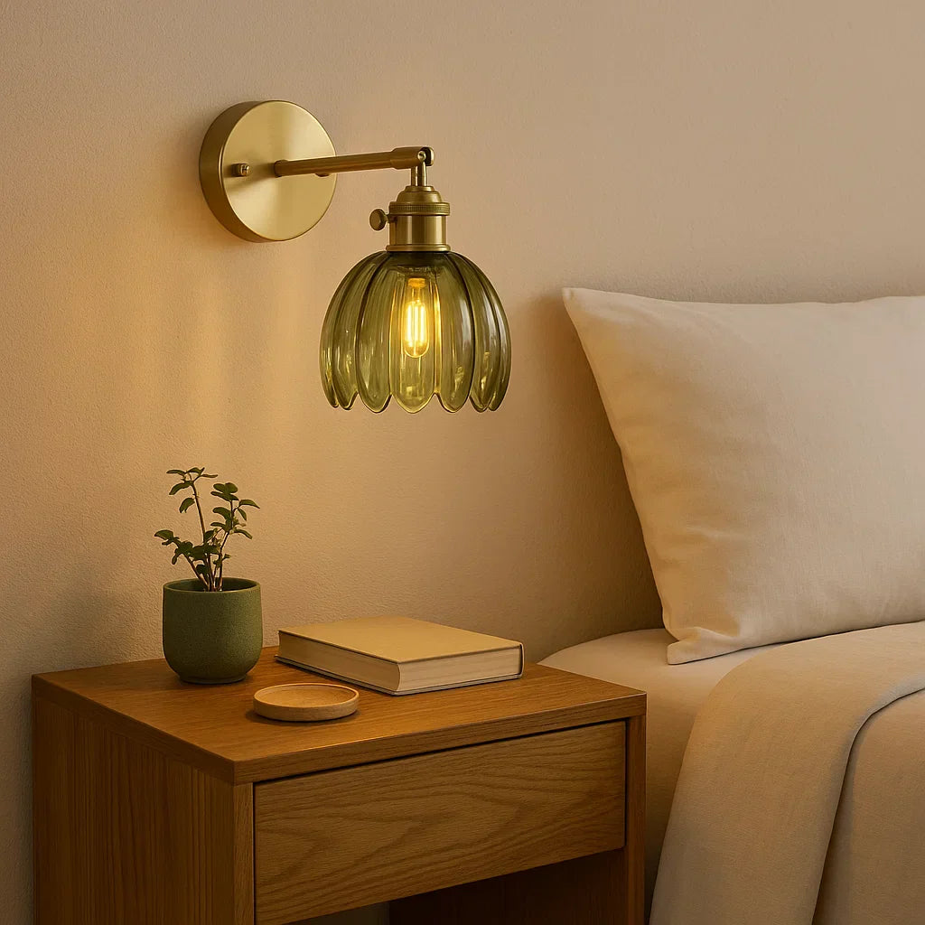 Retro Wandlamp | Glazen Tulpenontwerp | Elegante Verlichting
