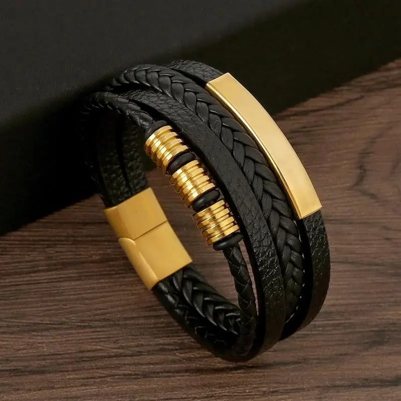 Majestueuze Vintage Armband - Luxe Lederen Stijl